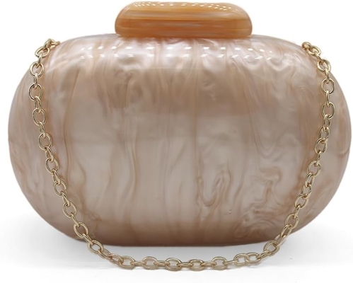 Borsa da sera in acrilico per donne con forma di conchiglia Borsa spalla crossbody borsa glitter borsa da mano in marmo