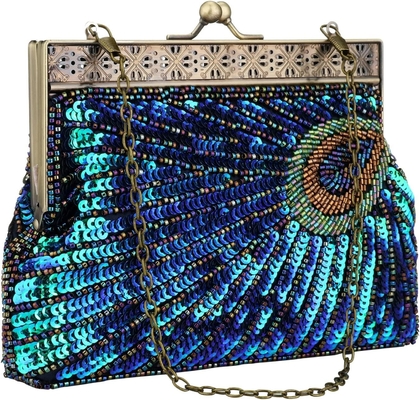 Stile vintage con perline e cuciture serale borsa festa di nozze borsa da mano borsa da manica per donne serale