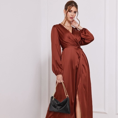 Borsa da sera in satin per donna Borsa da mano per donna Borsa da spalla per matrimonio con 2 catene per festa formale