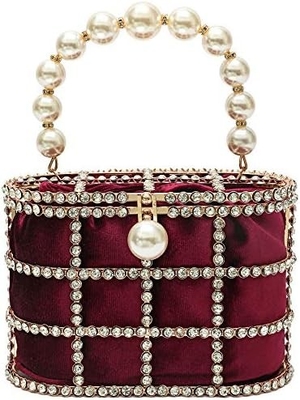 BORSA VESTERNA BORSA DI DONNA BORSA di manica con diamanti di perla per il matrimonio festa di compleanno