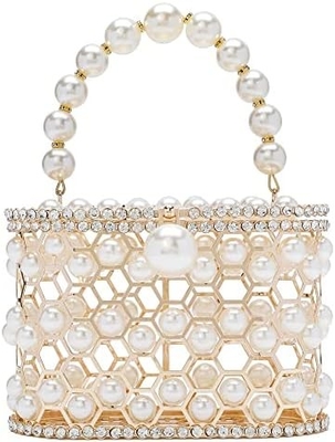 BORSA VESTERNA BORSA DI DONNA BORSA di manica con diamanti di perla per il matrimonio festa di compleanno