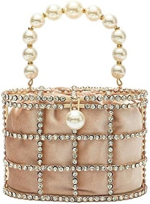 BORSA VESTERNA BORSA DI DONNA BORSA di manica con diamanti di perla per il matrimonio festa di compleanno