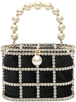BORSA VESTERNA BORSA DI DONNA BORSA di manica con diamanti di perla per il matrimonio festa di compleanno