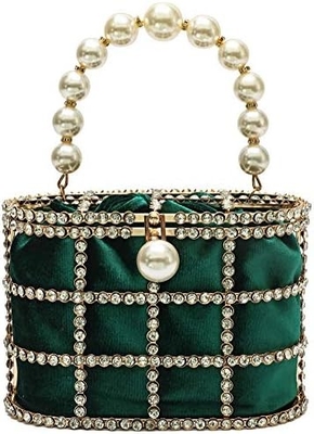 BORSA VESTERNA BORSA DI DONNA BORSA di manica con diamanti di perla per il matrimonio festa di compleanno