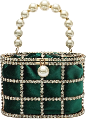 BORSA VESTERNA BORSA DI DONNA BORSA di manica con diamanti di perla per il matrimonio festa di compleanno