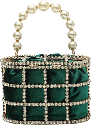 BORSA VESTERNA BORSA DI DONNA BORSA di manica con diamanti di perla per il matrimonio festa di compleanno