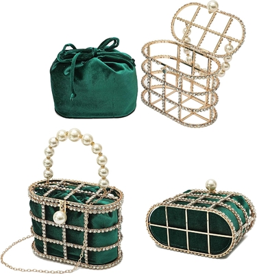 BORSA VESTERNA BORSA DI DONNA BORSA di manica con diamanti di perla per il matrimonio festa di compleanno