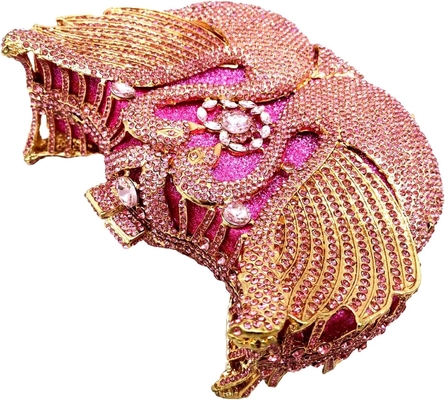 BOUTIQUE DE FGG DONNE SWAN CLUTCH Cristale Bottega di sera Bottega di nozze CENA DONNE RINESTONE MINAUDIERE Bottega di mano