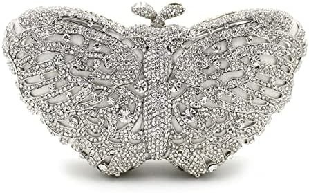 UMREN DONNE ELEGANTE farfalla borse da sera di strass LUXURO CRISTAL CLUTCH Festa di nozze cocktail borsa da mano