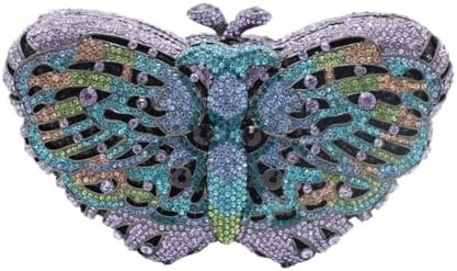 UMREN DONNE ELEGANTE farfalla borse da sera di strass LUXURO CRISTAL CLUTCH Festa di nozze cocktail borsa da mano