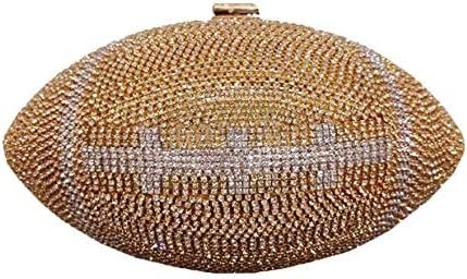 UMREN DONNE BASKETBALL in forma di croce BORSO BORSA RINESTONE PALLA RONDA VESTERNO CRISTALE BORSA di manica per matrimonio