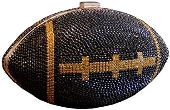 UMREN DONNE BASKETBALL in forma di croce BORSO BORSA RINESTONE PALLA RONDA VESTERNO CRISTALE BORSA di manica per matrimonio