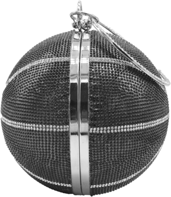 UMREN DONNE BASKETBALL in forma di croce BORSO BORSA RINESTONE PALLA RONDA VESTERNO CRISTALE BORSA di manica per matrimonio