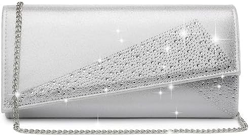DASEIN Donna satinato Strass Clutch borse serali luccicante luccicante borsa lucida borsa da mano per la festa matrimonio cocktail ballo