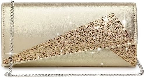 DASEIN Donna satinato Strass Clutch borse serali luccicante luccicante borsa lucida borsa da mano per la festa matrimonio cocktail ballo
