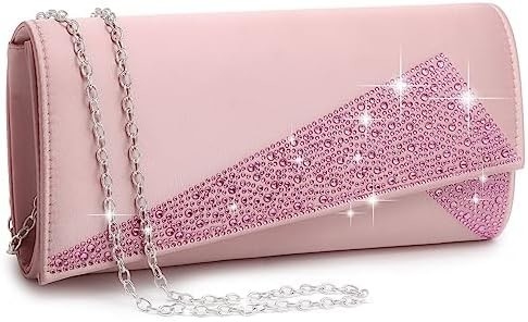 DASEIN Donna satinato Strass Clutch borse serali luccicante luccicante borsa lucida borsa da mano per la festa matrimonio cocktail ballo