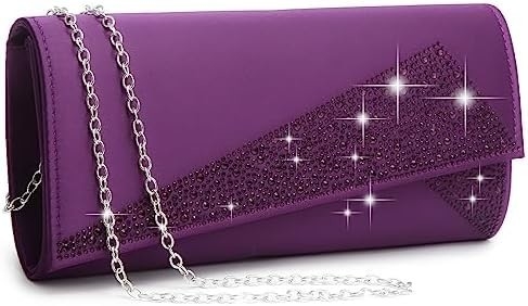 DASEIN Donna satinato Strass Clutch borse serali luccicante luccicante borsa lucida borsa da mano per la festa matrimonio cocktail ballo