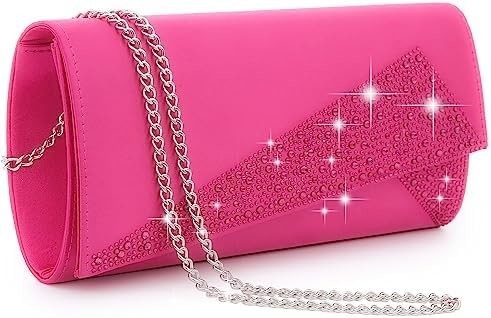 DASEIN Donna satinato Strass Clutch borse serali luccicante luccicante borsa lucida borsa da mano per la festa matrimonio cocktail ballo