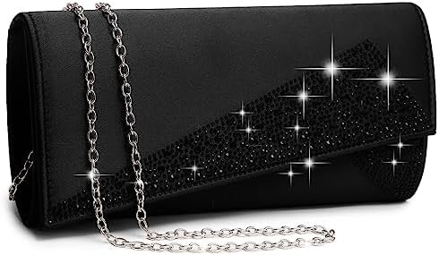 DASEIN Donna satinato Strass Clutch borse serali luccicante luccicante borsa lucida borsa da mano per la festa matrimonio cocktail ballo