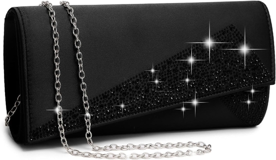 DASEIN Donna satinato Strass Clutch borse serali luccicante luccicante borsa lucida borsa da mano per la festa matrimonio cocktail ballo