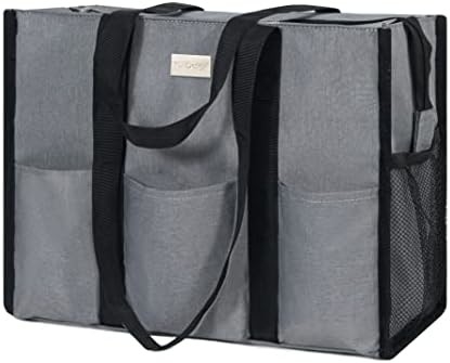 TOPDESIGN UTILITY BORSA DI PELLE resistente all'acqua con 13 tasche esterne e interne, chiusura della cerniera superiore e supporto di fondo spessa