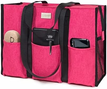 TOPDESIGN UTILITY BORSA DI PELLE resistente all'acqua con 13 tasche esterne e interne, chiusura della cerniera superiore e supporto di fondo spessa