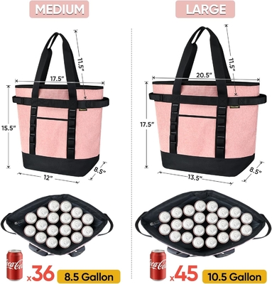 BALINE LARGE 36-CAN COOLER BAGS ISOLATO, PEVA SOFT COOLER TOTE BAG, BAG di alimentari isolati con top zippered