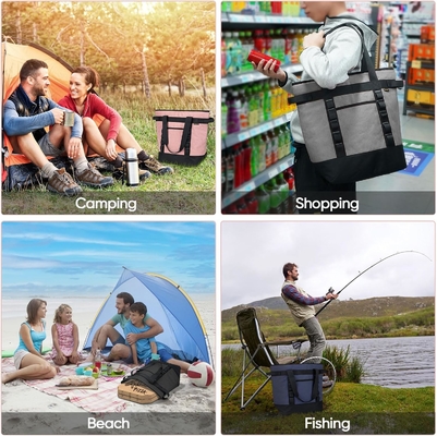 BALINE LARGE 36-CAN COOLER BAGS ISOLATO, PEVA SOFT COOLER TOTE BAG, BAG di alimentari isolati con top zippered