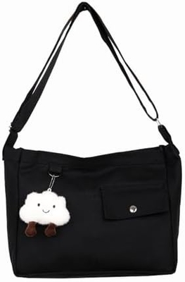 Brand: Kehpish Economical Cotton Canvas Tote Bag,Women Hobo Shoulder Bag Crossbody Handbag con 3 tasche esterne