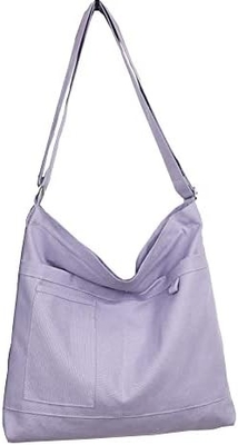 Brand: Kehpish Economical Cotton Canvas Tote Bag,Women Hobo Shoulder Bag Crossbody Handbag con 3 tasche esterne