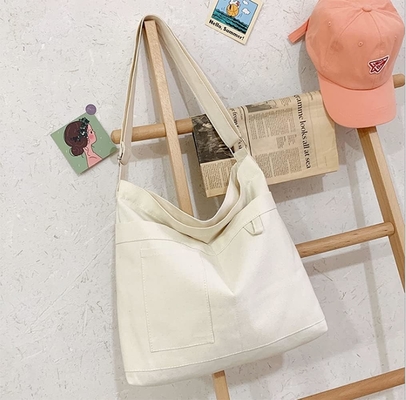 Brand: Kehpish Economical Cotton Canvas Tote Bag,Women Hobo Shoulder Bag Crossbody Handbag con 3 tasche esterne