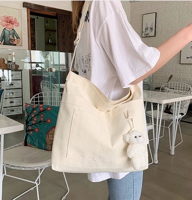 Brand: Kehpish Economical Cotton Canvas Tote Bag,Women Hobo Shoulder Bag Crossbody Handbag con 3 tasche esterne