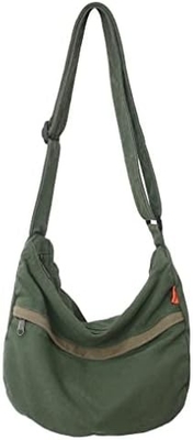 Brand: Kehpish Economical Cotton Canvas Tote Bag,Women Hobo Shoulder Bag Crossbody Handbag con 3 tasche esterne