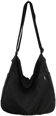 Brand: Kehpish Economical Cotton Canvas Tote Bag,Women Hobo Shoulder Bag Crossbody Handbag con 3 tasche esterne