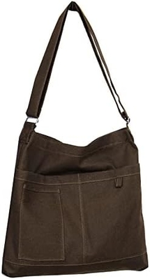 Brand: Kehpish Economical Cotton Canvas Tote Bag,Women Hobo Shoulder Bag Crossbody Handbag con 3 tasche esterne