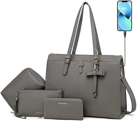 KEYLI 4PC SETS BORSA DELL'LATPUTTER PER DONNE BORSA DELL'LATPUTTER in pelle grande BORSA con porta di ricarica USB BORSA DELL'OLTRO BORSA PU