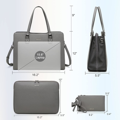 KEYLI 4PC SETS BORSA DELL'LATPUTTER PER DONNE BORSA DELL'LATPUTTER in pelle grande BORSA con porta di ricarica USB BORSA DELL'OLTRO BORSA PU