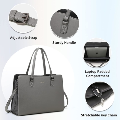 KEYLI 4PC SETS BORSA DELL'LATPUTTER PER DONNE BORSA DELL'LATPUTTER in pelle grande BORSA con porta di ricarica USB BORSA DELL'OLTRO BORSA PU