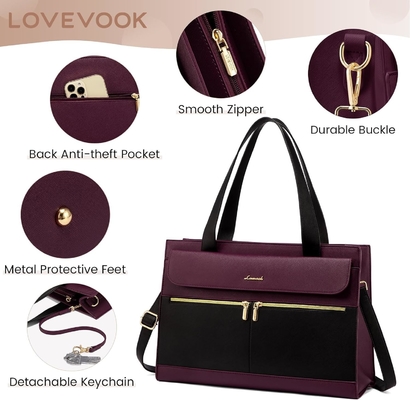 LOVEVOOK BORSA PER DONNE BORSA PER LAPPTOP PER LAVORO BORSA PROFESSIONALE in pelle BORSA IN AGUA
