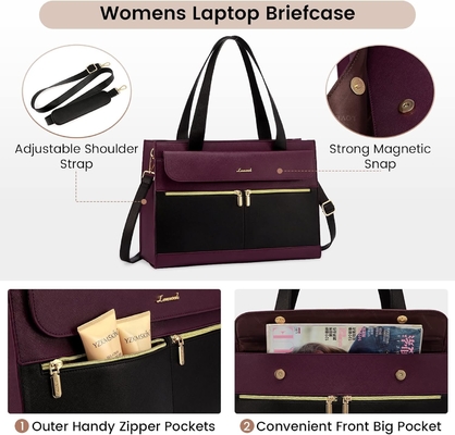 LOVEVOOK BORSA PER DONNE BORSA PER LAPPTOP PER LAVORO BORSA PROFESSIONALE in pelle BORSA IN AGUA