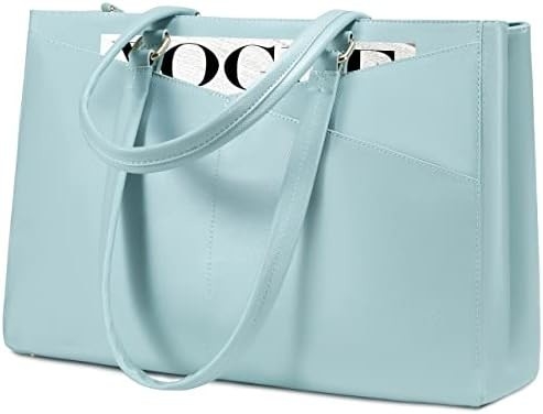 LAPTOP TOTE BAG PER DONNE 15,6 pollici di pelle impermeabile BALZETTI PER COMPUTATORE BUSINESS OFFICE LAVORO BRIEFCASE NERO