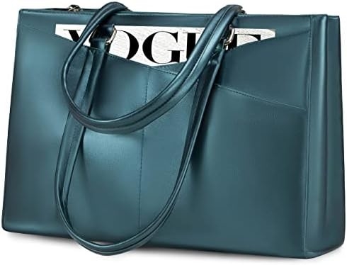 LAPTOP TOTE BAG PER DONNE 15,6 pollici di pelle impermeabile BALZETTI PER COMPUTATORE BUSINESS OFFICE LAVORO BRIEFCASE NERO
