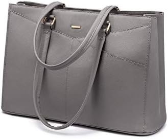 LAPTOP TOTE BAG PER DONNE 15,6 pollici di pelle impermeabile BALZETTI PER COMPUTATORE BUSINESS OFFICE LAVORO BRIEFCASE NERO