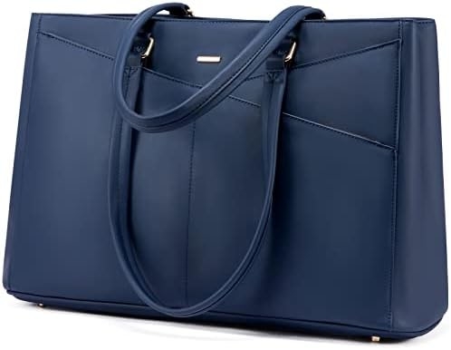 LAPTOP TOTE BAG PER DONNE 15,6 pollici di pelle impermeabile BALZETTI PER COMPUTATORE BUSINESS OFFICE LAVORO BRIEFCASE NERO