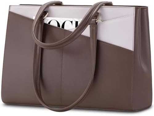 LAPTOP TOTE BAG PER DONNE 15,6 pollici di pelle impermeabile BALZETTI PER COMPUTATORE BUSINESS OFFICE LAVORO BRIEFCASE NERO
