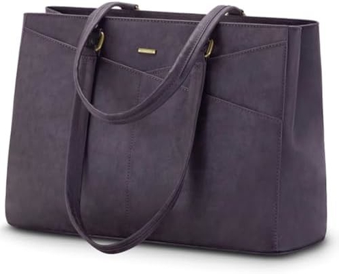 LAPTOP TOTE BAG PER DONNE 15,6 pollici di pelle impermeabile BALZETTI PER COMPUTATORE BUSINESS OFFICE LAVORO BRIEFCASE NERO