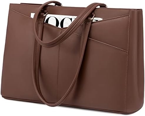 LAPTOP TOTE BAG PER DONNE 15,6 pollici di pelle impermeabile BALZETTI PER COMPUTATORE BUSINESS OFFICE LAVORO BRIEFCASE NERO