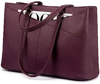 LAPTOP TOTE BAG PER DONNE 15,6 pollici di pelle impermeabile BALZETTI PER COMPUTATORE BUSINESS OFFICE LAVORO BRIEFCASE NERO