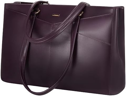 LAPTOP TOTE BAG PER DONNE 15,6 pollici di pelle impermeabile BALZETTI PER COMPUTATORE BUSINESS OFFICE LAVORO BRIEFCASE NERO