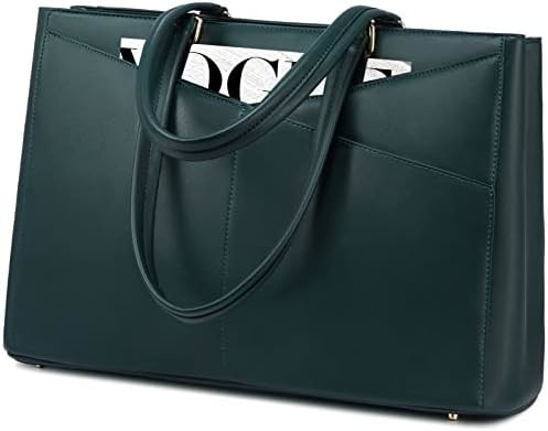 LAPTOP TOTE BAG PER DONNE 15,6 pollici di pelle impermeabile BALZETTI PER COMPUTATORE BUSINESS OFFICE LAVORO BRIEFCASE NERO